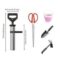 5 Pieces Beach Digging Set Stainless Steel Shrimp-Catching Set Sand Scoop Detachable Handle 3 L Container for Seaside