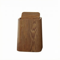 Rectangular Trash Can Wood-Grain Freestanding Trash Can Open-Top Dustbin Modern Open Lid Bin Decorative for Bedroom, Living Room