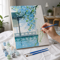 DIY Digital Oil Painting Kit Cartoon Anime Landscape Decor 40x50cm