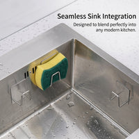 Bathroom Sink Organizer and Sponge Rack for Countertop, Stainless Steel Drain with Holder Suction for Kitchen