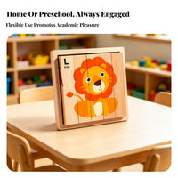 Wooden Picture Puzzle Printed Graphics Wood Picture-Building Blocks Children's Toy