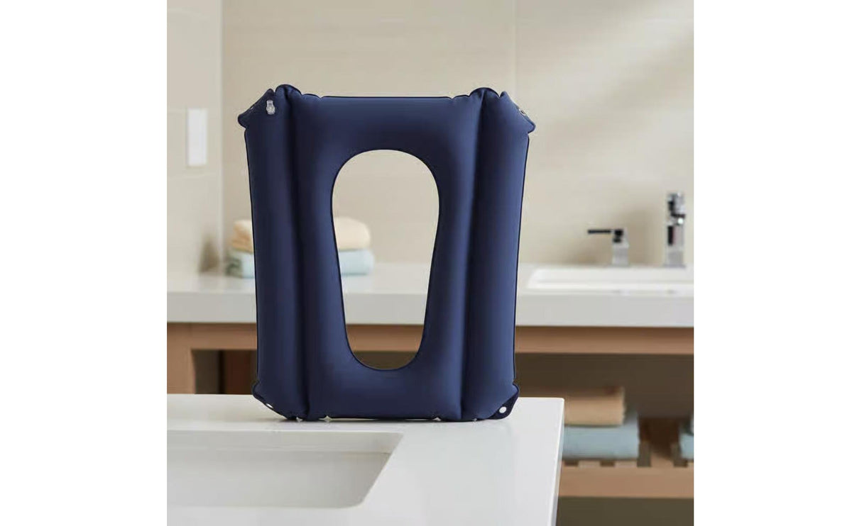 Inflatable Commode Pad Easy to Inflate Commode Pad Portable Toilet Seat Secure Fit Bathroom Accessory
