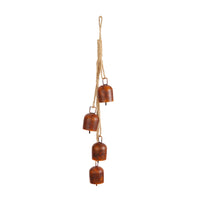 Cylindrical Bell Vintage-Style Bell with Rope Hanger Rustic Ornament for Christmas Tree, Wreath