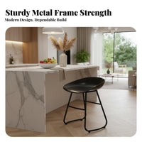 Nordic Lowlow-profile Metal Frame Stool Light Luxury Counter Chair Modern Design Seating Furniture Sturdy Construction for homeowners, Restaurant Owners, Interior Designers, Bar, Cafe, Coffee Shop, Kitchen Island