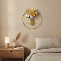 Modern Wall Vase with Flowers Minimalist Metal Vase Flowers Wall Art Boho Outdoor for Bedroom