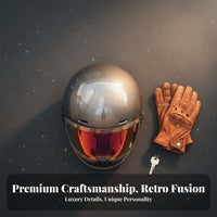 Retro Full Face Helmet Ready Vintage Shell Guarding Headwear for Women, Couples, All Seasons