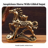 Intricate Details Chinese Astrological Horse Ornament Artisanally Made Feng Shui Wealth Horse Compact Design for Living Room, Office