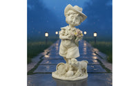 Resin Child Statue Cute Design Garden Ornament for Gardeners, Outdoor, Patio