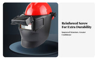High Temperature Resistant Metal Joining Helmet with Safety Hat Adjustable Fit Hard Hat Metal Joining Mask Long-Lasting PC Material Full Face Welder Mask Hands-Hands-Removed for Metalworkers, Industrial Workers, Construction Sites, Factories, Workshops