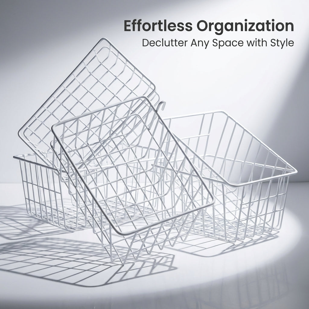 Stainless Steel Wire Basket for Hanging Storage, Mesh Organizer for Retail Display and Kitchen Cupboards, Management