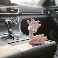 Whimsical Deer Figurine Tabletop Deer Figurine with Antlers Matte Decor Compact for Homeowners, Collectors