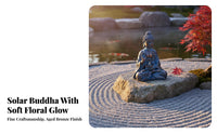Solar Buddha Statue Automatic On/deactivate Buddha Lotus Brightness Tranquil Garden Brightness Hand-Painted Outdoor Decoration