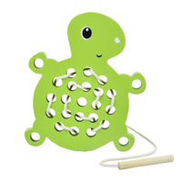 Wooden Threading Turtle Fine Motor Wooden Threading Board Lacing Board with String Child-Centered Activity Puzzle Educational