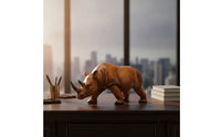 Rhinoceros Figurine Polished Rhino Figurine Eye-Catching Rhino Statue for Collectors