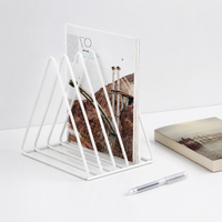 Metal Book Stand, Small Triangle Book Holder, Paper Organizer for College Students, Home Office Desk Organizer