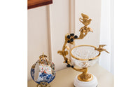 Brass Fruit Basket Ornate Crystal Fruit Basket Floral Pedestal Bowl