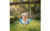 Pig Swing Ornament Rope Hanger Resin Pig Swing Statue Cute Glossy for Garden, Porch