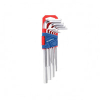 9 Pieces Plastic Holder Folding Hex Key Set Hanging Tab Folding Allen Wrench Set Metal Hardware Tool