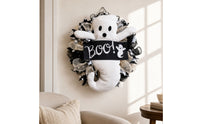 Halloween Wreath Stuffed Door Wreath with Festive Decoration for Window