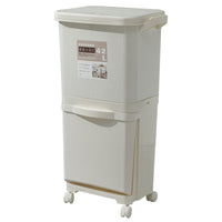 42L Japanese Kitchen Trash Can with Press Lid, Double Layer, Wet/Dry Separation