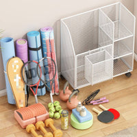 Wheels Rolling Fitness Mat Storage Single-Tier Ventilated Fitness Mat Storage Single-Tier Grid-styleGrid Fitness Gear Multi-Tier