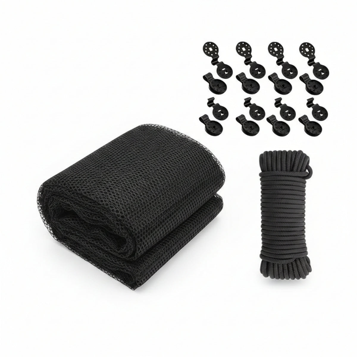 Lightweight Black Mesh Plant Cover with Clips Polyester Mesh Cover Folded Garden Protection Net Foldable for Patio