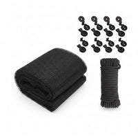 Lightweight Black Mesh Plant Cover with Clips Polyester Mesh Cover Folded Garden Protection Net Foldable for Patio