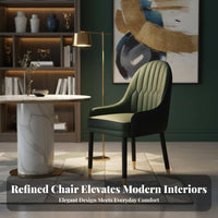 Leather Upholstery Upholstered Wooden Side Chair Nordic Design Upholstered Wood-Leg Chair Padded Seat Dining Seating Ergonomic rearrest for Restaurant Owners, Hotel Managers, Interior Designers, Cafe, Kitchen, Waiting Room, Office