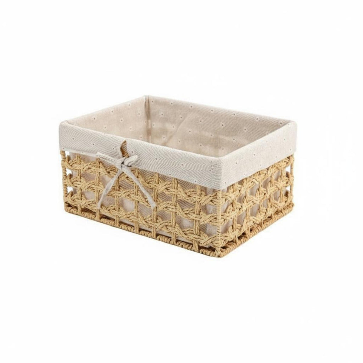 Woven Rectangular Container adaptable WovenDesign Aesthetic Container With Handles