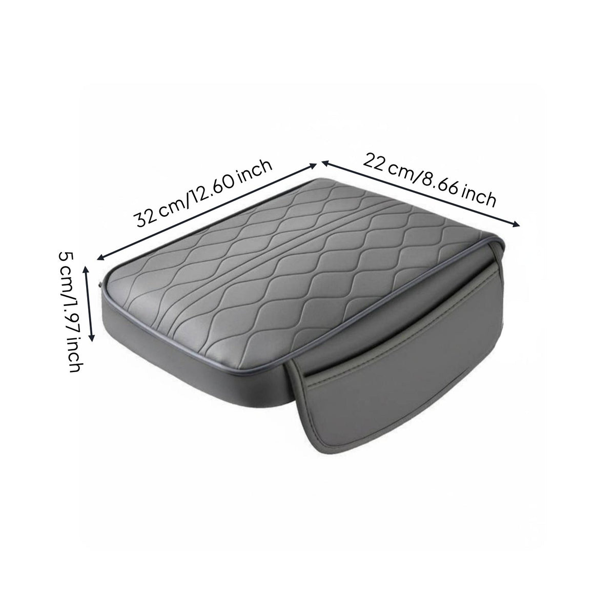 Car Armrest Cushion with Storage Pockets Quilted Car Armrest Pad with Storage Pockets Soft for Commuters