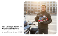 Full Face Helmet DOT Approved Aerodynamic High-Strength Shell Riding Gear for Motorcyclists, Men, Four-Season Use, Traveling