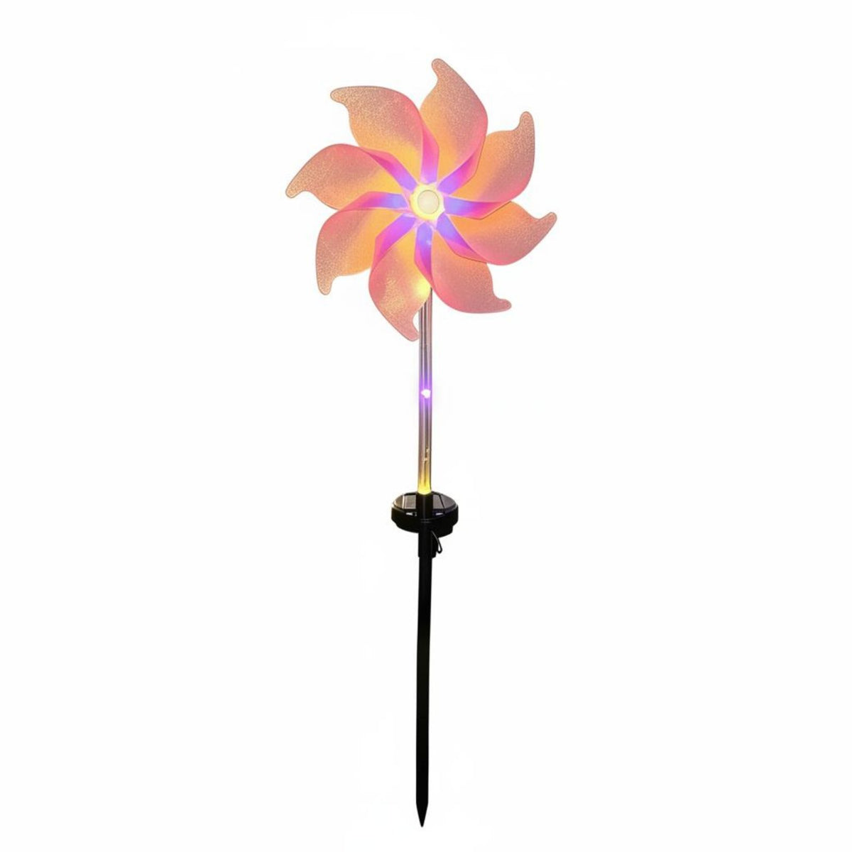 Solar Powered Garden Stake with Pinwheel Outdoor Solar Pinwheel Lights Weather-Resistant Garden Stake for Pathway