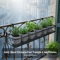 Decorative Balcony Hanging Rack Space-Saving Hanging Railing Planter Long-Lasting Balcony Flower Pot Holder Easy to Clean for Patio, Windowsill