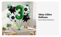 Easy to Assemble Soccer Theme Balloon Set Long-Lasting Football Party Balloon Kit Confetti Balloons Included for Children, Celebrations