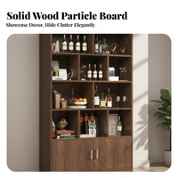 Freestanding Beverage Cabinet Large Capacity Storage Shelf Wooden Display Hutch Sturdy Construction Versatile Organizer Suitable for Living Room Entryway Bedroom Book Lovers
