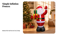 Air-Inflated Inflatable Santa Built-in Fan Giant Inflatable Santa Full-Body Christmas Yard Decor Gift Prop for Indoor Display