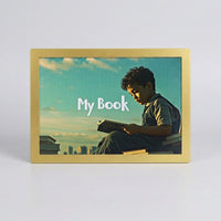 Magnetic Frame Display, Stylish Photo Frame, Gold, A4 Size, Compatible with Refrigerators & Lockers, PVC, Modern