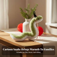 Stuffed Snake Toy Cartoon Design Bendable Snake Stuffed Toy Mini Size House Decoration for Children, Teenagers, Home Decor, Gift Giving