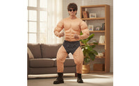Full-Body Muscle Suit Long-Sleeve Muscle Costume Black Superhero Bodysuit Comfortable for Adults, Men, Halloween, Cosplay