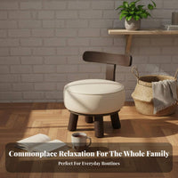 Rotating Upholstered Seat with Supportrest 360-Degree Rotate Upholstered Round Stool with Supportrest Sturdy Construction Household Furniture