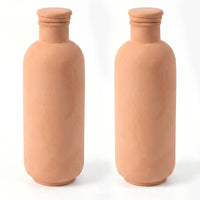 2 Pieces Porous Self-Watering Bottle Steady Ceramic Irrigation Bottle Natural Terracotta Watering Spikes Minimalist for Vacation, Balcony