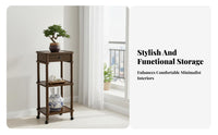 Chinese design Tiered Flower Pot Stand Floor-Standing Tiered Plant Stand Hollow-Carved Design Display Shelf Sturdy and long-lasting for Homeowners, Interior Decorators, Apartment Dwellers, Living Room, Balcony, Indoor, Corner