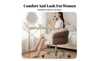 Height Adjustable backlessless castor Chair Modern design Vanity Stool Ergonomic Design Home Furniture 360-Degree pivot for Women, Students, Adults, Bedroom, Study Room, Office