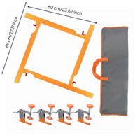 Square-Hole Routing Guide Fixed Clamps Trim Router Jig Anodized Metal Square-Hole Cutting Guide