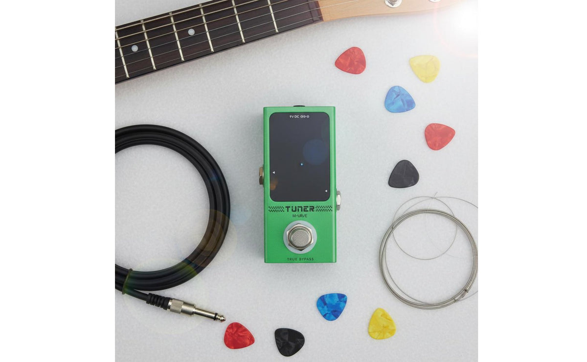 Compact Size Mini Tuner Pedal Digital Display Guitar Tuner Pedal 9V DC Power Music Gear Note LED Indicator for Guitarists, Pedalboard