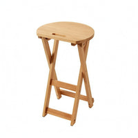 Foldable Wooden Stool Easy to Stow-Away Wooden Stool Outdoor Furniture Hinged Solid Wood