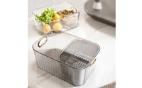 Light Luxury Design Multi-Grid Fruit Plate High Clarity Double Layer Snack Box Easy to Clean for Bedroom, Car