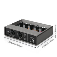 Compact USB Audio Interface Plug-and-Play Audio Interface with Phantom Power Studio Quality Mixer with Instrument Input Balanced for Podcasting