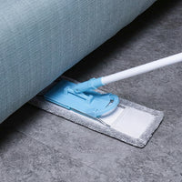 Powder-Coated Iron Floor Mop, Sponge-Type Flat Head Mop with 39x9cm Microfiber Pad, Slot-in System for Hardwood and Tile Floors