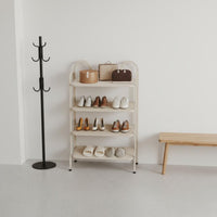 4-Tier Shoe Rack Space-Saving Design Freestanding Shoe Shelf for Entryway, Closet, Dorm Room